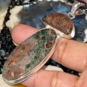 Large Perlite Peanut Obsidian Crystal Pendant 3“